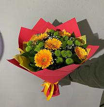Букет цветов из:  Герберы и Хризантемы в Вычегодском