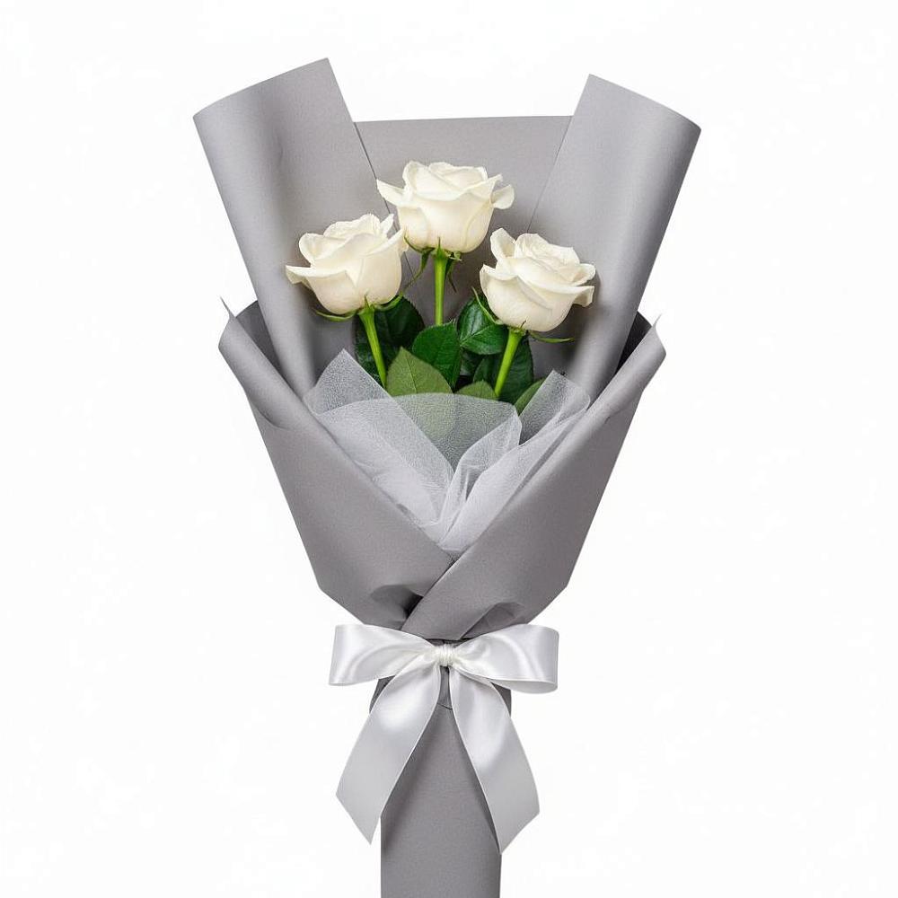 Букет 3 белые розы в Вычегодском Букет 3 белые розы в Вычегодском