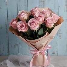 9 розовых роз в Вычегодском Букет цветов из:  Розы в Вычегодском