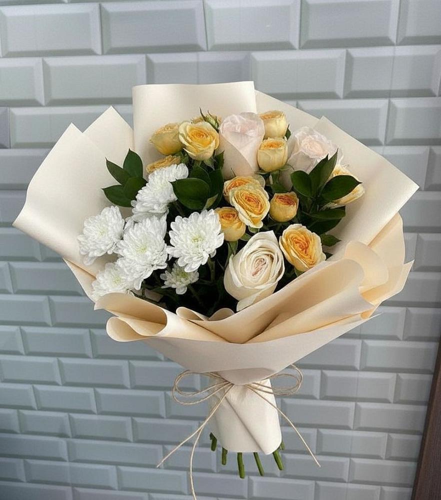 Букет цветов из: Розы и Хризантемы в Вычегодском