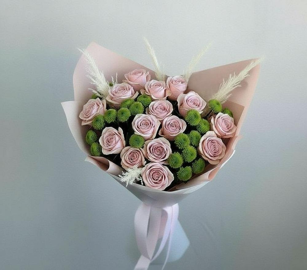 Букет цветов из: Розы и Хризантемы в Вычегодском