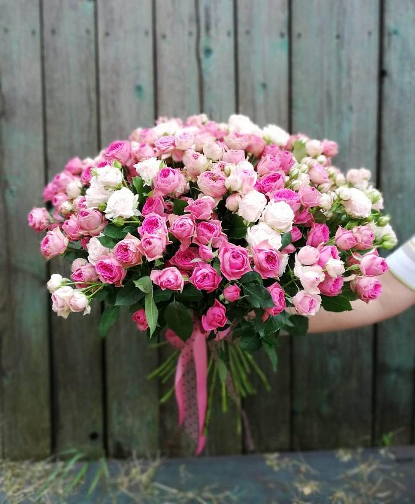 Розовые кустовые розы Натали и Лав Лидия в Вычегодском Букет Розовые кустовые розы Натали и Лав Лидия в Вычегодском