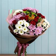 Букет цветов из:  Розы, Хризантемы и Альстромерии в Вычегодском