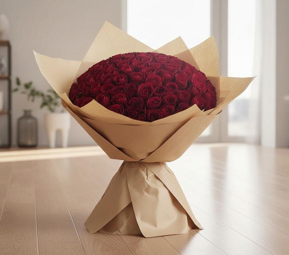 Букет 101 Красная роза в Вычегодском