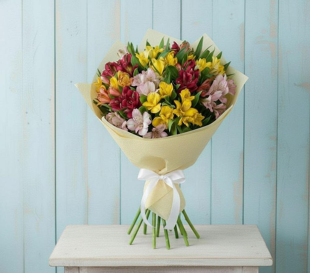 Букет Летние краски в Вычегодском Букет цветов из: Альстромерии в Вычегодском