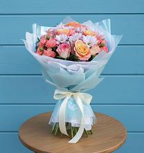 Букет Счастливые мгновение в Вычегодском Букет цветов из:  Хризантемы и Розы в Вычегодском