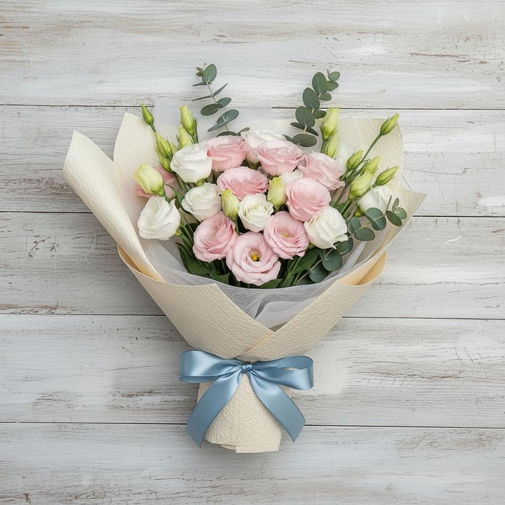 Букет шампанское в Вычегодском Букет цветов из: Лизиантусы в Вычегодском